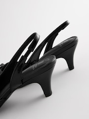 Black Forever Comfort® Standard/Wide Fit Peg Kitten Slingback Heel Shoes - Image 4 of 6