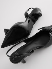 Black Forever Comfort® Standard/Wide Fit Peg Kitten Slingback Heel Shoes - Image 5 of 6