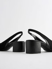 Black Forever Comfort® Square Toe Sling Back Block Heels - Image 3 of 5