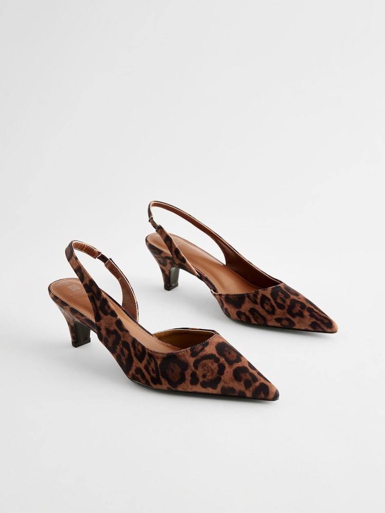 Animal Forever Comfort® Standard/Wide Fit Peg Kitten Slingback Heel Shoes - Image 1 of 5