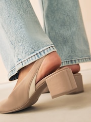 Camel Nude Forever Comfort® Square Toe Sling Back Block Heels - Image 2 of 8