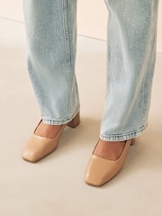 Camel Nude Forever Comfort® Square Toe Sling Back Block Heels - Image 3 of 8