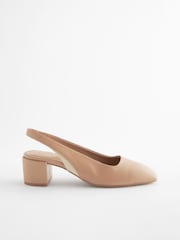 Camel Nude Forever Comfort® Square Toe Sling Back Block Heels - Image 5 of 8