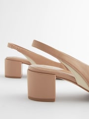 Camel Nude Forever Comfort® Square Toe Sling Back Block Heels - Image 6 of 8