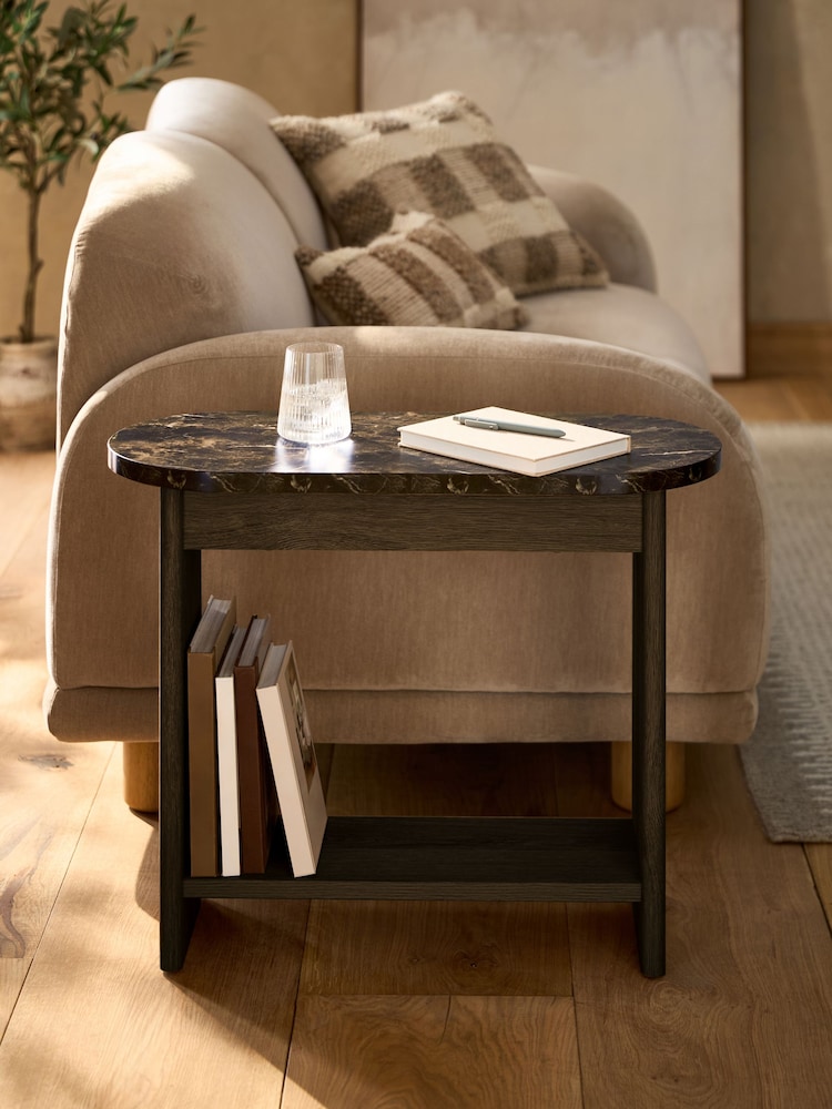 Dark Natural Nomad Oak Effect Large Side Table - Image 1 of 5 Dark Natural Nomad Oak Effect Large Side Table - Image 1 of 5