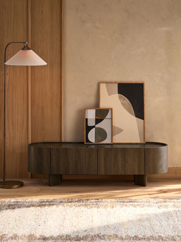 Dark Natural Nomad Oak Effect Up to 70 inch TV Unit - Image 1 of 11 Dark Natural Nomad Oak Effect Up to 70 inch TV Unit - Image 1 of 11