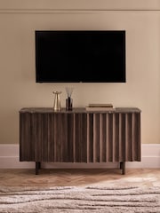 Dark Natural Collection Luxe Santa Fe Mango Wood and Marble Large Sideboard - Image 4 of 9