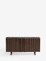 Dark Natural Collection Luxe Santa Fe Mango Wood and Marble Large Sideboard - Image 6 of 9