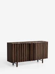 Dark Natural Collection Luxe Santa Fe Mango Wood and Marble Large Sideboard - Image 8 of 9
