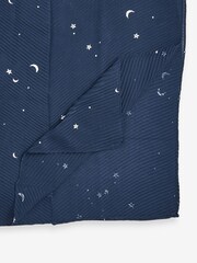 Navy Foil Moon and Star Plisse Midweight Scarf - Image 5 of 6