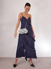 Silver Sequin Clutch Bag - Image 4 of 12