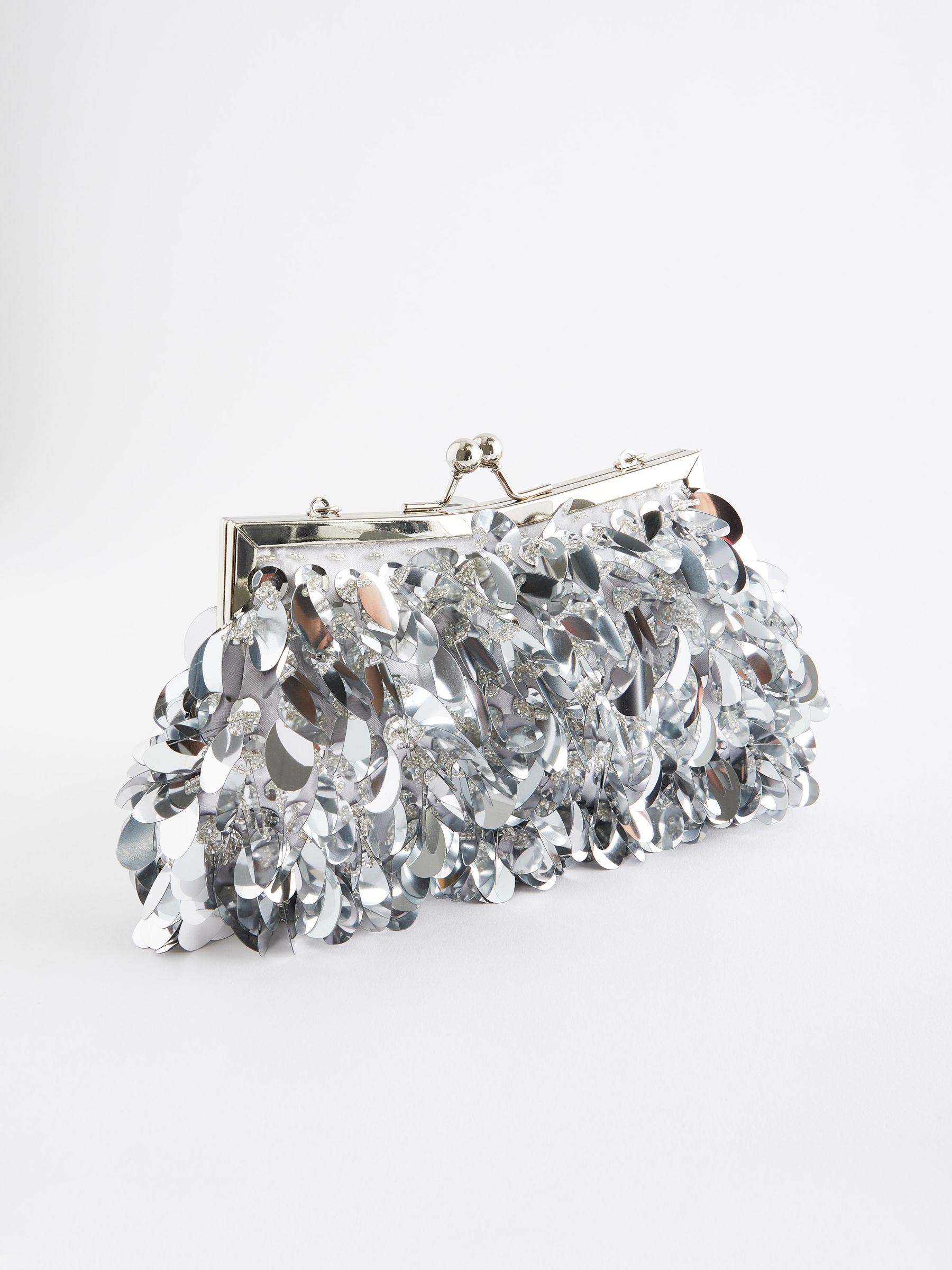 Buy Silver Sequin Clutch Bag from Next Ireland