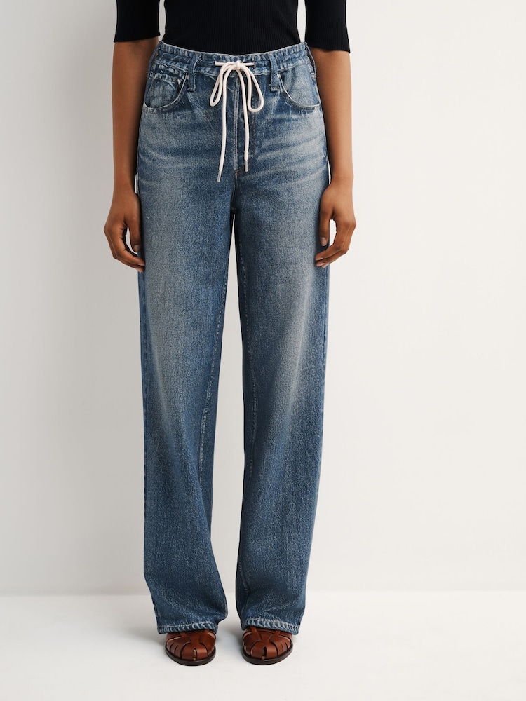 Rag & Bone Lakewood Miramar Terry Drawstring 31.5" Wide Leg Jeans - Image 2 of 8 Rag & Bone Lakewood Miramar Terry Drawstring 31.5" Wide Leg Jeans - Image 2 of 8