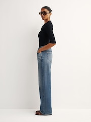 Rag & Bone Lakewood Miramar Terry Drawstring 31.5" Wide Leg Jeans - Image 3 of 8