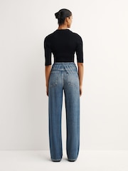Rag & Bone Lakewood Miramar Terry Drawstring 31.5" Wide Leg Jeans - Image 4 of 8