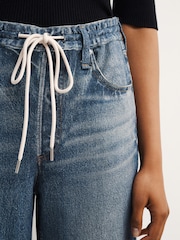 Rag & Bone Lakewood Miramar Terry Drawstring 31.5" Wide Leg Jeans - Image 6 of 8