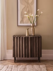 Dark Natural Collection Luxe Santa Fe Mango Wood and Marble Small Sideboard - Image 1 of 9
