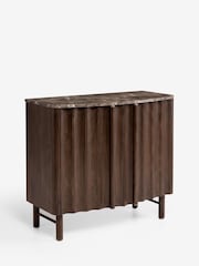 Dark Natural Collection Luxe Santa Fe Mango Wood and Marble Small Sideboard - Image 8 of 9