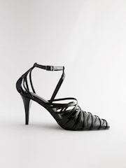 črna - Forever Comfort® Cage Closed Point Toe Strappy čevlji z visoko peto - Slika 2 iz 5
