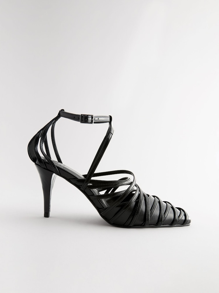 črna - Forever Comfort® Cage Closed Point Toe Strappy čevlji z visoko peto - Slika 2 iz 5