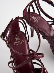 Temno rdeča - Forever Comfort® Cage Closed Point Toe Strappy čevlji z visoko peto - Slika 8 iz 9