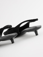 Black Forever Comfort®  Low Kitten Slingback Point Heel Shoes - Image 7 of 7
