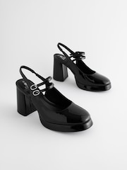Black Forever Comfort® Platform Slingback Mary Jane Shoes - Image 1 of 7