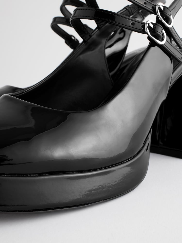 Black Forever Comfort® Platform Slingback Mary Jane Shoes - Image 7 of 7