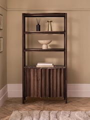 Dark Natural Collection Luxe Santa Fe Mango Wood and Marble Shelf - Image 1 of 10