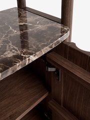 Dark Natural Collection Luxe Santa Fe Mango Wood and Marble Shelf - Image 10 of 10