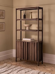Dark Natural Collection Luxe Santa Fe Mango Wood and Marble Shelf - Image 2 of 10