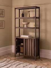 Dark Natural Collection Luxe Santa Fe Mango Wood and Marble Shelf - Image 3 of 10