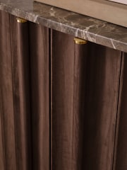 Dark Natural Collection Luxe Santa Fe Mango Wood and Marble Shelf - Image 6 of 10