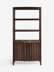 Dark Natural Collection Luxe Santa Fe Mango Wood and Marble Shelf - Image 7 of 10