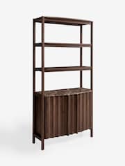Dark Natural Collection Luxe Santa Fe Mango Wood and Marble Shelf - Image 8 of 10