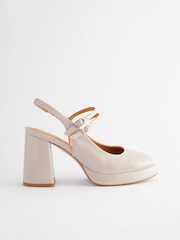 Kostno kremna - Forever Comfort ® Platform Slingback čevlji Mary Jane - Slika 4 iz 9