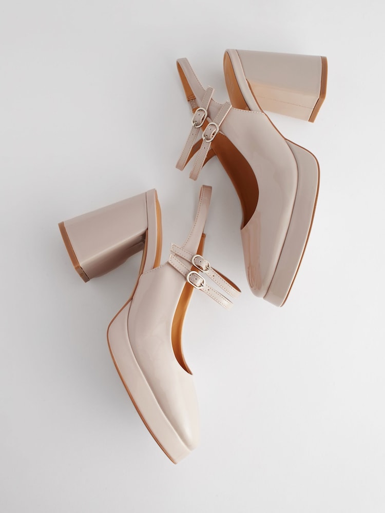 Kostno kremna - Forever Comfort ® Platform Slingback čevlji Mary Jane - Slika 9 iz 9