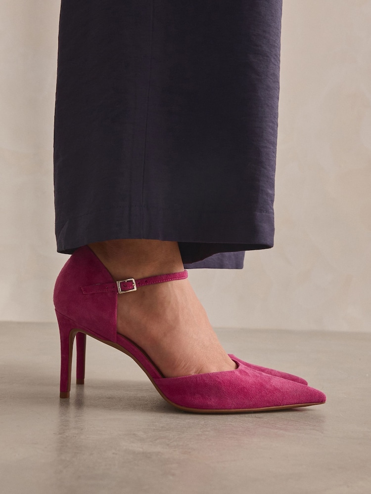 Pink Forever Comfort® Leather Point Toe Mary Jane Heels - Image 1 of 10