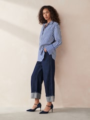 Marinha - Forever Comfort® Leather Point Toe Mary Jane Heels - Imagem 2 de 7