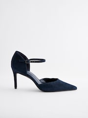 Marinha - Forever Comfort® Leather Point Toe Mary Jane Heels - Imagem 3 de 7