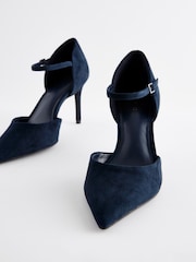 Marinha - Forever Comfort® Leather Point Toe Mary Jane Heels - Imagem 5 de 7