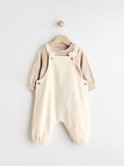 Cream Woven Baby Dungarees and Bodysuit Set (0mths-2yrs) - Image 1 of 8