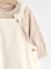 Cream Woven Baby Dungarees and Bodysuit Set (0mths-2yrs) - Image 4 of 8