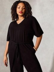 Live Unlimited Curve Wrap Black Jumpsuit - Image 3 of 4