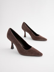 Čokoladno rjava - Forever Comfort® Leather Chisel Toe Heel Court Shoes - Slika 4 iz 8