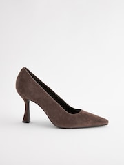 Čokoladno rjava - Forever Comfort® Leather Chisel Toe Heel Court Shoes - Slika 5 iz 8