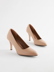 Camel Nude Standard/Wide Fit Forever Comfort® Closed Toe Heel Court Shoes - Image 3 of 7