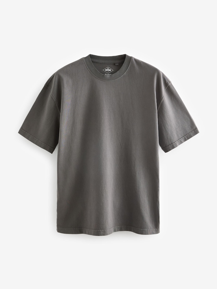 Gris de charbon de bois - T-shirt Garment Dye Heavyweight décontracté 100% coton - Image 5 of 8