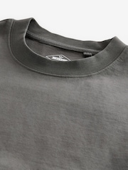 Charcoal Grey Garment Dye Heavyweight Relaxed 100% Cotton T-Shirt - Image 6 of 8