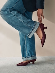 Burgundy Standard/Wide Fit Forever Comfort® Kitten Heel Court Shoes - Image 1 of 7